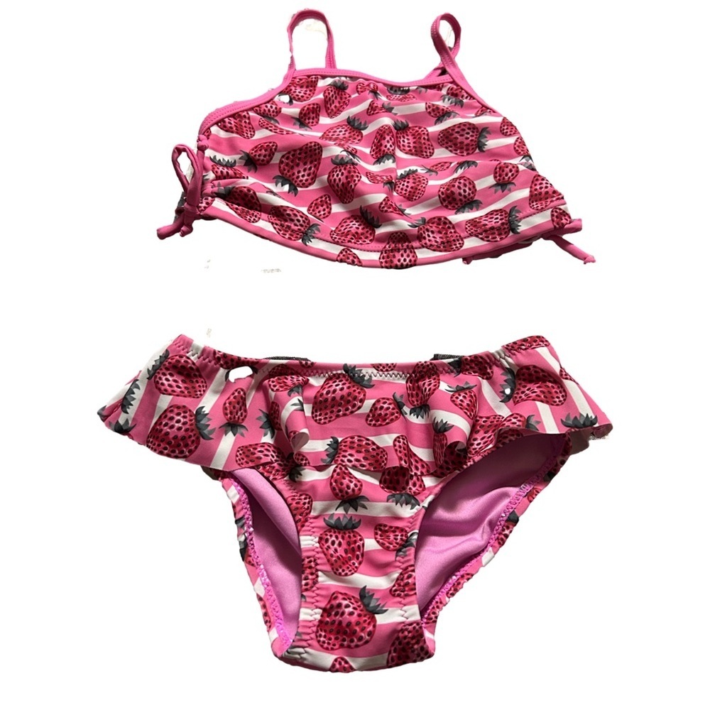 Shoreline Pink Strawberry Two Piece Swim Suit Size 2T